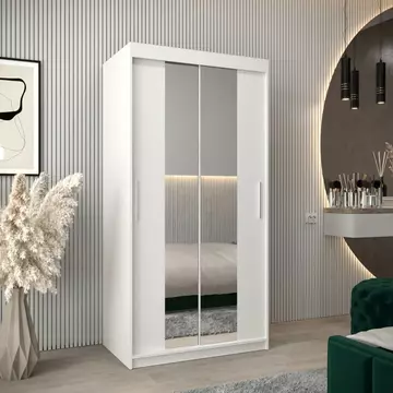 Buy Tokyo I Sliding Door Wardrobe White 100cm, Colour: White, Item Width: 100 from Furnituretta