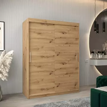 Buy Tokyo Sliding Door Wardrobe Oak Artisan 150cm, Colour: Oak Artisan, Item Width: 150 from Furnituretta