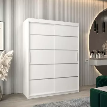 Buy Verona 01 Sliding Door Wardrobe White 150cm, Colour: White, Width: 150 from Furnituretta
