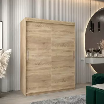 Buy Tokyo Sliding Door Wardrobe Oak Sonoma 150cm, Colour: Oak Sonoma, Item Width: 150 from Furnituretta