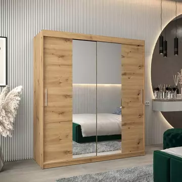 Buy Tokyo I Sliding Door Wardrobe Oak Artisan 180cm, Colour: Oak Artisan, Item Width: 180 from Furnituretta