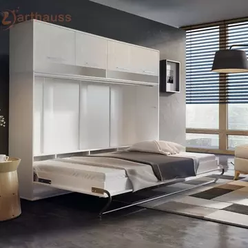 Buy CP-05 Horizontal Wall Bed Concept 120cm with Over Bed Unit White Matt, Colour: White Matt, Size: 120 x 200cm, Width: 215 from Furnituretta