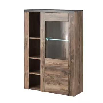 Buy Larona 44 Sideboard Display Cabinet Oak Satin, Colour: Oak Satin, Width: 100 from Furnituretta