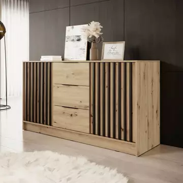 Buy Nelly Sideboard Cabinet Oak Artisan 155cm, Colour: Oak Artisan, Width: 155 from Furnituretta