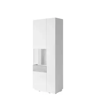 Buy Silke 12 Tall Display Cabinet White Gloss & Concrete Grey [Left], Colour: White Gloss / Concrete Grey, Width: 80 from Furnituretta