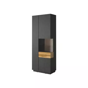 Buy Silke 13 Tall Display Cabinet Matera & Wotan Oak [Right], Colour: Matera / Wotan Oak, Width: 80 from Furnituretta