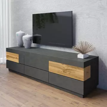 Buy Silke 40 TV Cabinet Matera & Wotan Oak, Colour: Matera / Wotan Oak, Width: 206 from Furnituretta