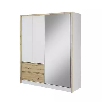 Buy Sara Sliding Door Wardrobe Oak Artisan 184cm, Colour: Oak Artisan, Width: 180 from Furnituretta