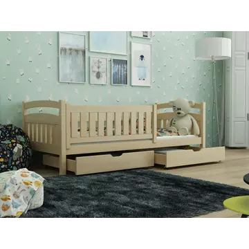 Buy Wooden Bed Terry with Storage Pine, Colour: Pine, Mattresses: Without Mattresses from Furnituretta