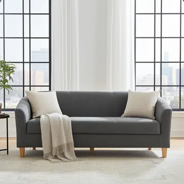 Buy Claridon 3 Seater Sofa Linen Fabric Dark Grey from Furnituretta