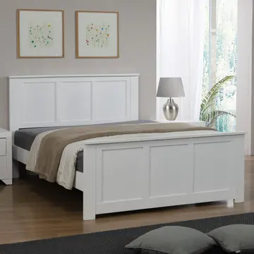 Buy Mali King Size Bed White, Colour: White, Size: King Size from Furnituretta