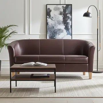 Buy Claridon 3 Seater Sofa PU Brown, Colour: Brown, Width: 170 from Furnituretta