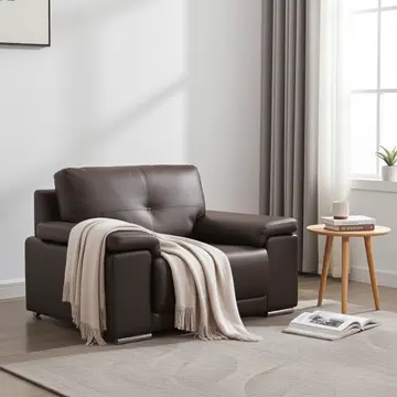 Buy Ranee Bonded Leather & PU 1 Seater Brown, Colour: Brown, Width: 125 from Furnituretta