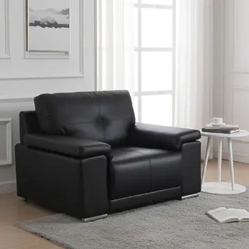 Buy Ranee Bonded Leather & PU 1 Seater Black, Colour: Black, Width: 125 from Furnituretta