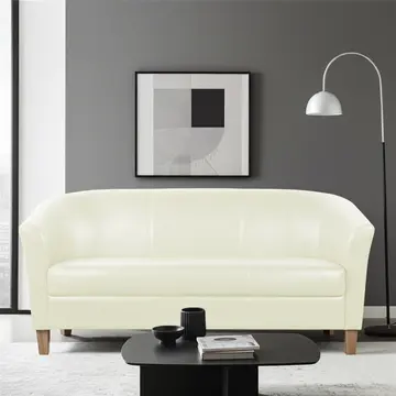 Buy Claridon 3 Seater Sofa PU Cream, Colour: Cream, Width: 170 from Furnituretta