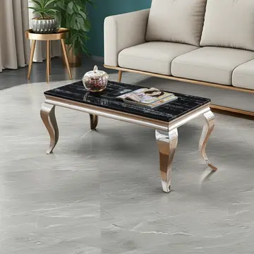 Buy Arriana Marble Coffee Table with Stainless Steel Base from Furnituretta