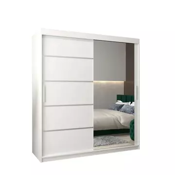 Buy Verona 02 Sliding Door Wardrobe White 180cm, Colour: White, Width: 180 from Furnituretta