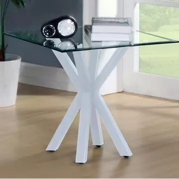 Buy Langley Gloss Lamp Table White, Colour: White from Furnituretta