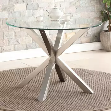 Buy Nelson Dining Table with Brushed Stainless Steel from Furnituretta