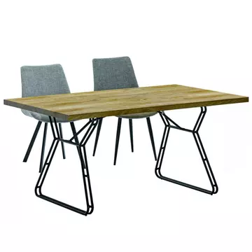 Buy Waterloo Dining Table Natural & Black from Furnituretta