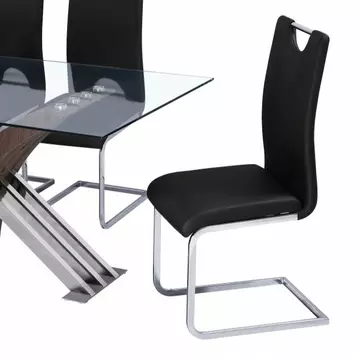 Buy Caspian PU Chair Chrome & Black from Furnituretta