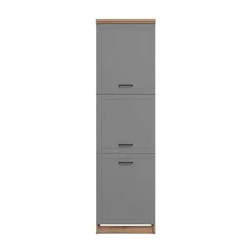 Buy Hove Tall 3 Door Kitchen Larder Unit Pantry Cupboard Grey and Oak Effect from Furnituretta
