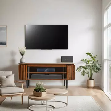 Buy Slatted Mango Wood TV Cabinet from Furnituretta