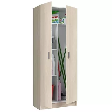 Buy Multi Tall 2 Door Shoe Storage Utility Cupboard Oak Effect, Colour: Oak from Furnituretta