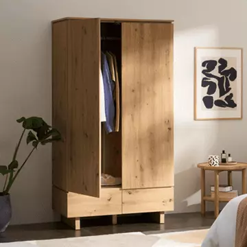 Buy Tipton Artisan Oak Effect 2 Door 2 Drawer Double Wardrobe from Furnituretta