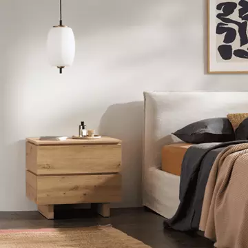 Buy Tipton 2 Drawer Bedside Cabinet Artisan Oak Effect, Colour: Oak Artisan from Furnituretta