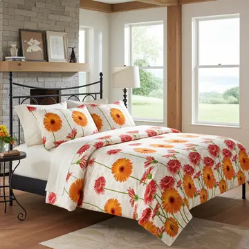 Buy Gerbera Flower Cotton Bedding Double Size from Furnituretta