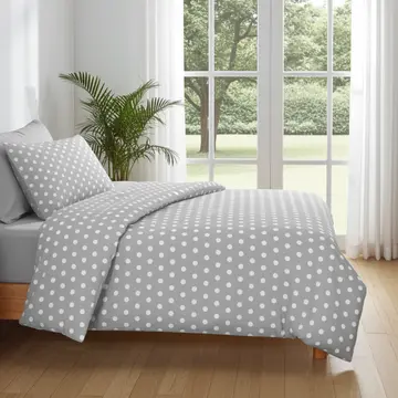 Buy Polka Dot Grey Duvet Cover Set 100% Cotton from Furnituretta