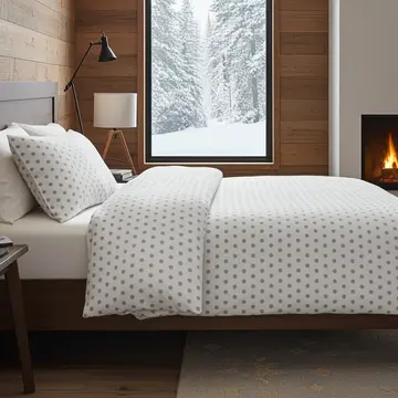 Buy Polka Dot Brushed Cotton Flannelette Duvet Set, Colour: White, Size: Single from Furnituretta