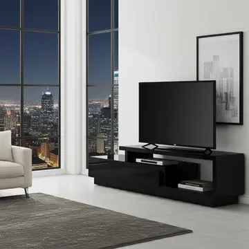 Buy Abberly High Gloss TV Cabinet Black, Colour: Black from Furnituretta