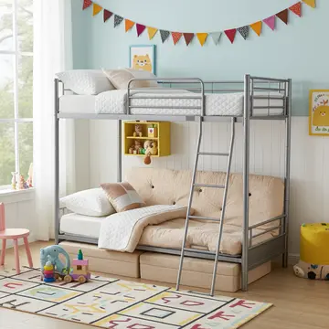 Buy Alaska Futon Bunk Bed Silver from Furnituretta