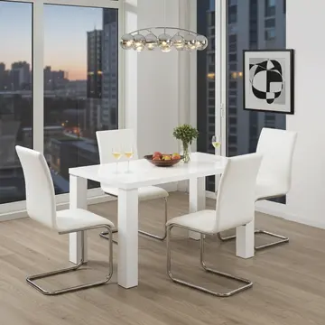 Buy Prague Dining Table High Gloss White from Furnituretta