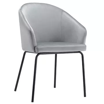 Buy Hamburg Velvet Dining Chair Grey with Black Legs, Colour: Grey from Furnituretta