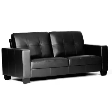 Buy Lena Bonded Leather & PVC 3 Seater Black, Colour: Black from Furnituretta