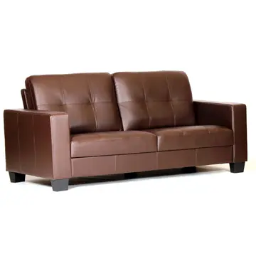 Buy Lena Bonded Leather & PVC 3 Seater Brown, Colour: Brown from Furnituretta