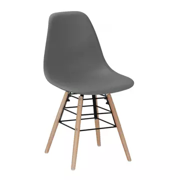 Buy Lilly Plastic (PP) Chairs with Solid Beech Legs Grey Dark (4s), Colour: Dark Grey from Furnituretta
