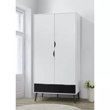 Buy Mapleton Robe 2 Door White & Black (1000123682) from Furnituretta
