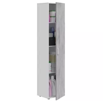 Buy Ross Narrow Universal Utility 1 Door Storage Cupboard Grey & White from Furnituretta