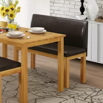 Buy Hamra High Bench with Back Natural Oak from Furnituretta