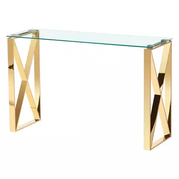 Buy Ningbo Gold Clear Glass Console Table from Furnituretta