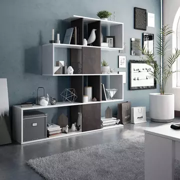 Buy Walsall Oxide Dark Brown and Artic White Bookcase from Furnituretta