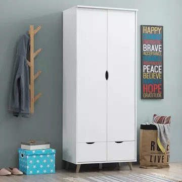 Buy Pulford 2 Door Wardrobe with 2 Drawers from Furnituretta