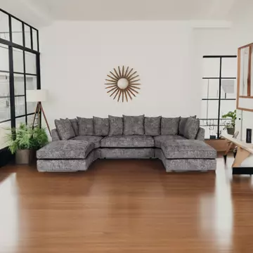 Buy Repton U Shaped Fabric Sofa Grey from Furnituretta