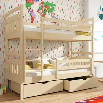 Buy Gabi Bunk Bed Pine: Storage & Style for Kids' Bedrooms, Colour: Pine, Mattresses: Without Mattresses from Furnituretta