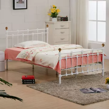 Buy Rochelle Double Bed White, Colour: White, Size: Double from Furnituretta