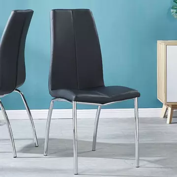 Buy Scimitar PU Chairs Chrome & Black (2s) from Furnituretta